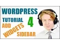 WordPress tutorial step by step 2016 Part 4 - Add widgets sidebar