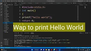 Hello world in c programming Print hello world in c language
