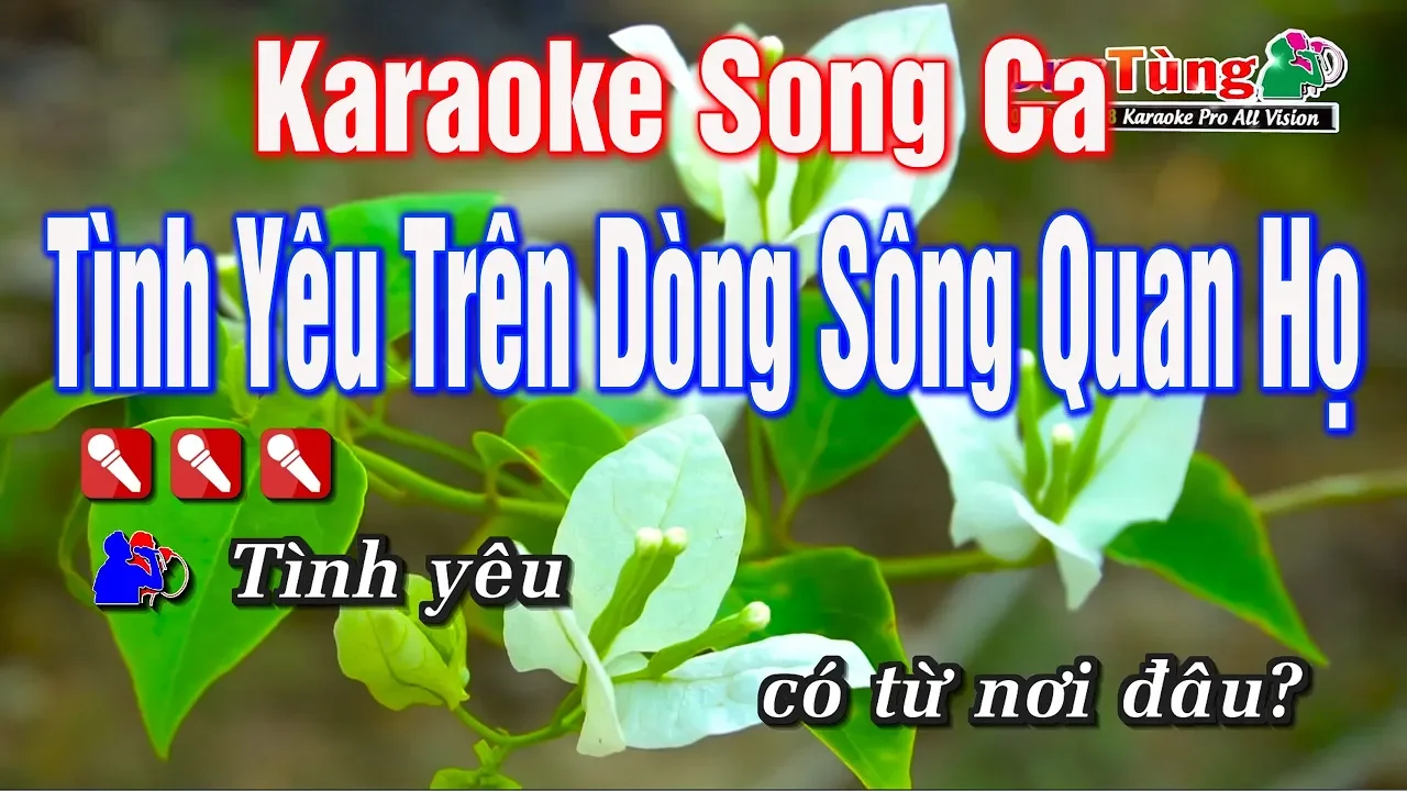 Karaoke || Tình Yêu Trên Dòng Sông Quan Họ Song Ca || Nhạc Sống Duy Tùng