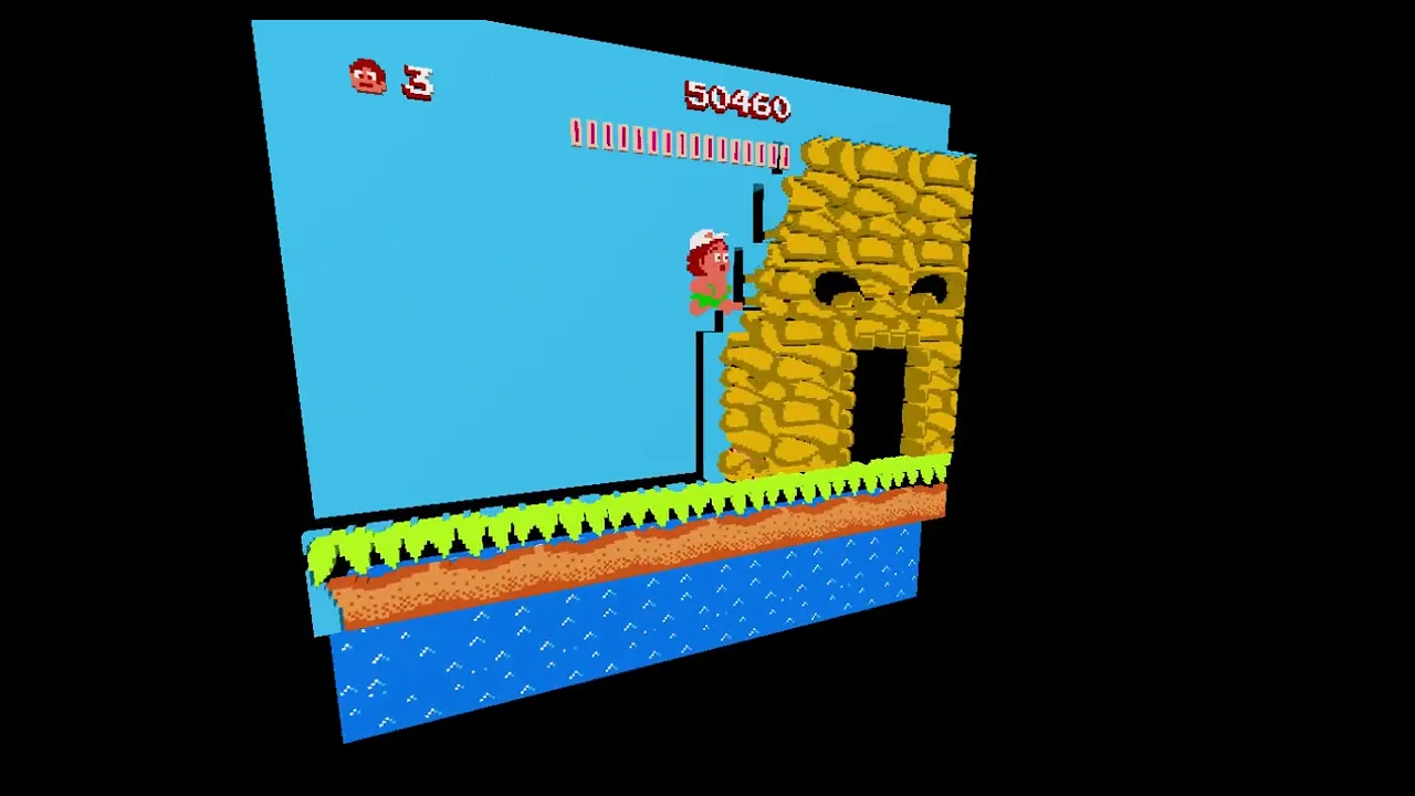 Hudson's Adventure Island God Mode (NES 3D GamePlay)
