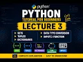 Python Tutorial for Beginners Lecture 3 Sets tuples dictionary data type conversion input