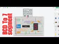 BCD to 7 segment display using Tinkercad