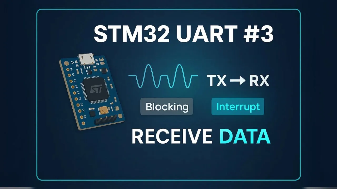 STM32 UART Tutorial (Part 3):  How to Receive Data in Blocking & Interrupt Mode