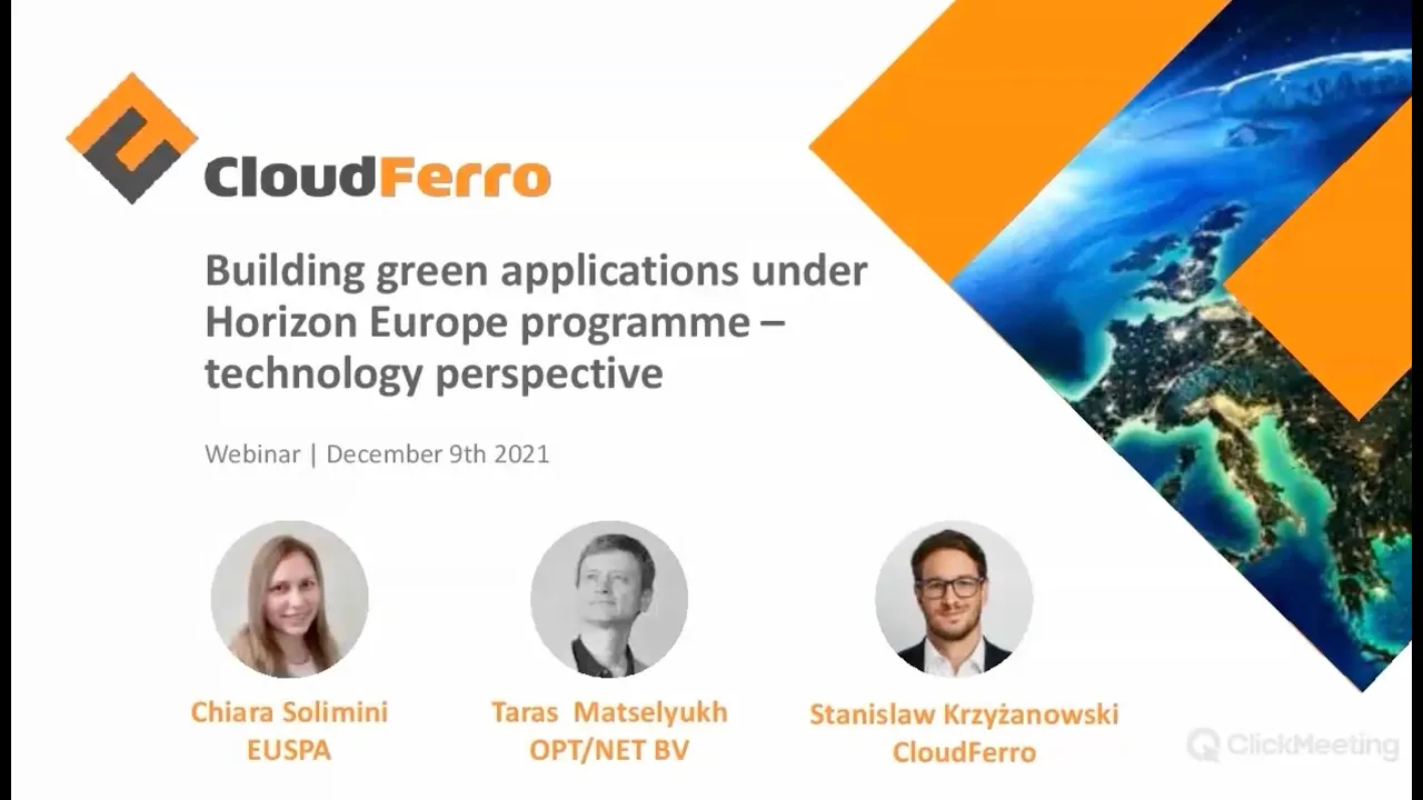 Building green applications under Horizon Europe programme – technology perspective