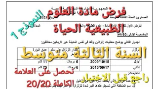 فرض الفصل الاول في مادة العلوم الطبيعية و الحياة للسنة الثالثة متوسط الزلزال علوم نشاط 