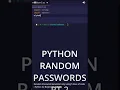 Random Password Generator only using 5 lines of code Python for Beginners