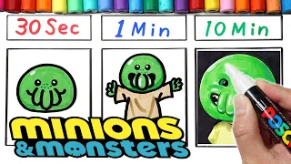 Drawing Goomi in 30Sec.1Min.10Min(Minions & Monsters)