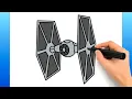 How To Draw A Tie Fighter Easy Drawing Tutorial