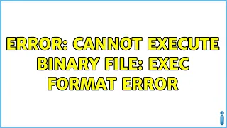 Error cannot execute binary file Exec format error