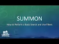 Summon How to Perform a Basic Search and Use Filters
