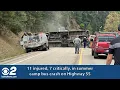 11 injured 7 critically in summer camp bus crash on Highway 55