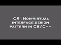 C Non-virtual interface design pattern in C C