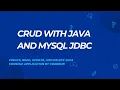 Create Java Console Application with JDBC MYSQL Database to perform CRUD operation