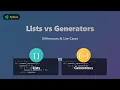 Python Lists vs Generators Memory Efficiency Performance Explained