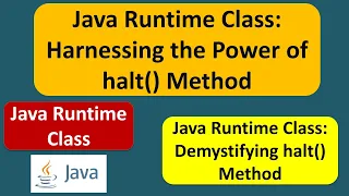 Java Runtime Class Harnessing the Power of halt Method Java Tutorial