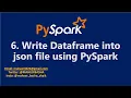 6 Write DataFrame into json file using PySpark Azure Databricks Azure Synapse