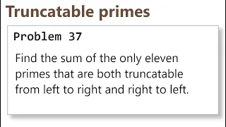 Project Euler Problem 37