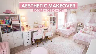 AESTHETIC ROOM MAKEOVER | ULTIMATE Organization Desk Makeover | Flexible White Ink