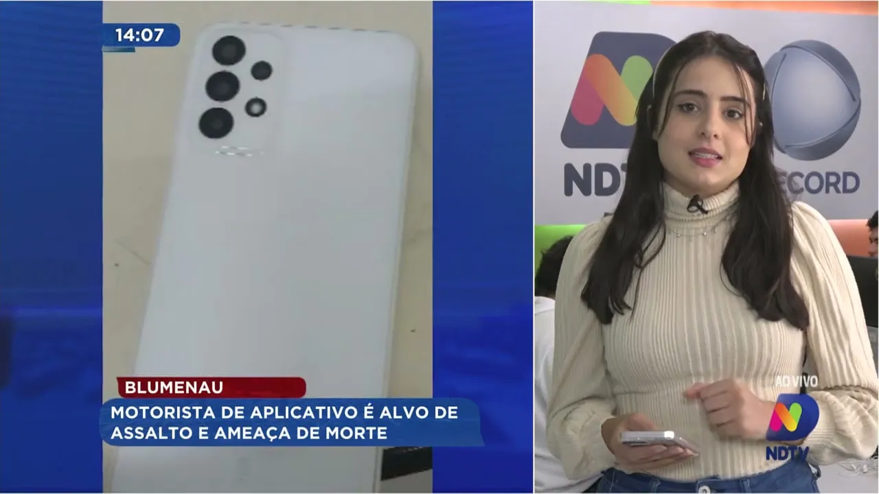 Motorista de aplicativo é alvo de assalto e ameaça de morte em Blumenau