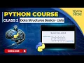 Class 2 Lists Data Structures and Fundamental Operations Python Language Full Course 2024