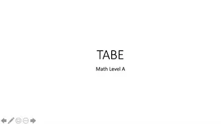 TABE Math Level A Practice Questions