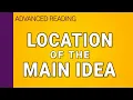 Location of the main idea sentence