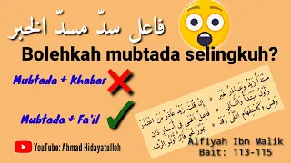bolehkah mubtada selingkuh fail sadda masaddal khabar alfiyah ibn malik 113 115