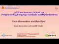 Code Generation and Backend - Code Generation with LLVM