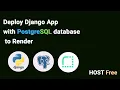 Deploy your Django app with a PostgreSQL database to Render for free