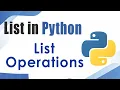 List Operations in Python Programming Tutorial II Python I Learn Python from Scratch I KSR Datavizon