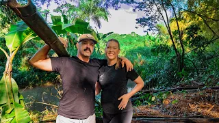 BUILDING A UNIQUE OUTDOOR HOME IN THE JUNGLE PT 1