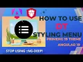 PrimeNG 19 with Angular 19 How to custom style component with DT Design Tokens with Menubar style