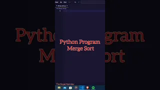 Merge Sort in Python Programming Program Detailed Explanation