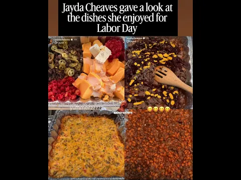 Jayda Cheaves shows off her Labor Day meal
