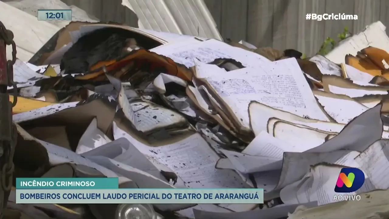 Bombeiros concluem laudo pericial do teatro de Araranguá