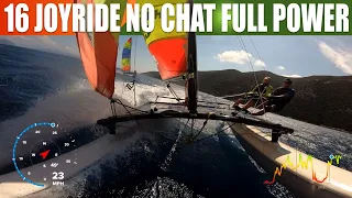 Joyriding the 16 Strong wind with a real capsize  Single cam no commentary