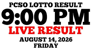 Lotto Result Today 9 00 PM Draw August 14 2026 Friday PCSO LIVE Result