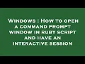 Windows How to open a command prompt window in ruby script and have an interactive session