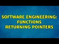 Software Engineering Functions returning pointers 2 Solutions