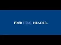 Fixed Header in Html with CSS
