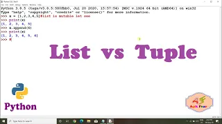 List vs Tuple in Python Python Tutorial For Beginners