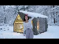 Lagu Camping in Snow Storm❄️with 2-Room Inflatable Tent | Camp ASMR