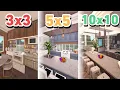 Building a Bloxburg KITCHEN in a 3x3 5x5 and 10x10 grid