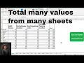 Total many values from many sheets with VBA in Excel
