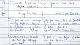 Difference between library function and user defined function predefine and user defined function