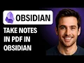 How To Organize PDFs In Obsidian 2026 Guide