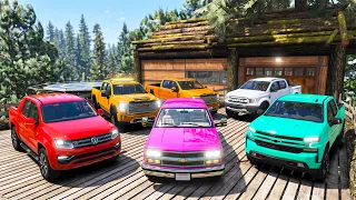 FRANKLIN YENİ AÇILAN PİKAP ARABALAR EVİNE GİTTİ - GTA 5 MODS