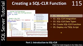 SQL CLR Function Part 1 - Introduction to SQL-CLR SSMS TSQL Tutorial