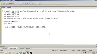 Module 3 Program example to construct Two dimensional array and initialize at compile time