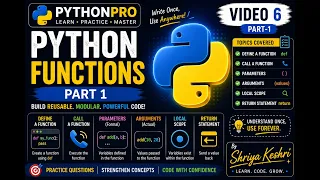 Python Functions Part 1 Define Call Parameters Arguments Return Scope Python Programming 6